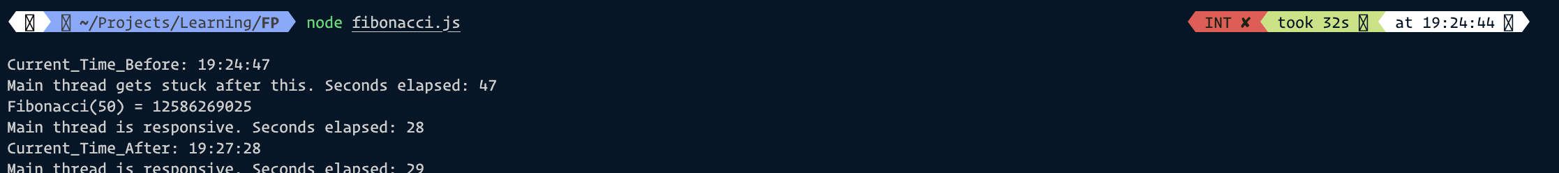Fibonacci Without Worker result